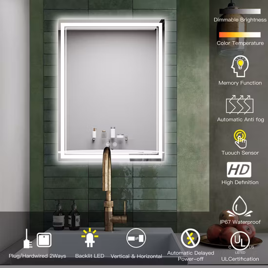 Warmweiß/Reinweiß SMD LED 18W Aufbauwandleuchte für Badezimmer über dem Spiegel