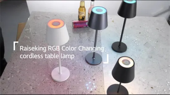 Kabellose Aluminium-Tischlampe, dekoratives LED-Licht mit Touch-Steuerung und RGB-Farbwechsel